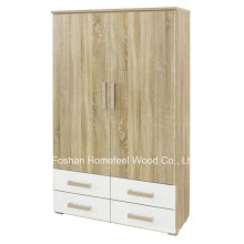 New Wooden Bedroom 2 Door Wardrobe com 4 gavetas (WB77)